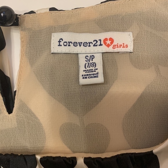 Girls heart dress size 7/8. Black hearts tan background. - Picture 3 of 10